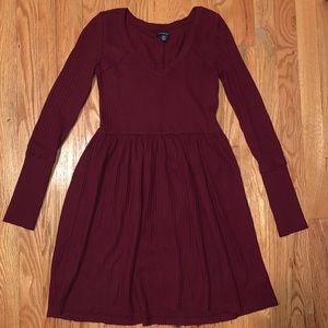 Burgundy babydoll soft dress